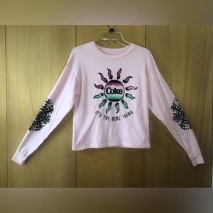 Coke Coca Cola Pink Tee Sun Mandala Design Arms Size Medium Sweet Shirt!